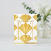 Gouden Art Deco Vantpatroon Briefkaart (Staand voorkant)