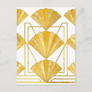 Gouden Art Deco Vantpatroon Briefkaart