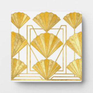 Gouden Art Deco Vantpatroon Fotoplaat