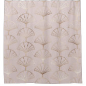 Gouden Art Deco: Ventilator bladeren patroon Douchegordijn (Voorkant)