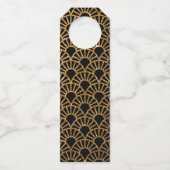 Gouden Art Deco Waaiers Bedankt Fleslabel Flessenhanger (Achterkant)