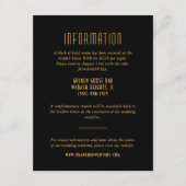 Gouden Art Deco Waier Huwelijksinformatiekaart Informatiekaartje (Voorkant)