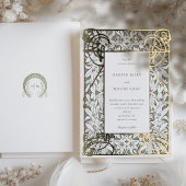 Gouden Art Nouveau Elegantie Bruiloft Folie Uitnodiging