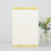 Gouden Art Nouveau filigraan briefpapier (Staand voorkant)