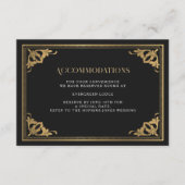 Gouden Art Nouveau Gotische Huwelijksaccommodatie Informatiekaartje (Voorkant)