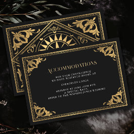 Gouden Art Nouveau Gotische Huwelijksaccommodatie Informatiekaartje