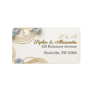 Gouden Art Nouveau Huwelijks Wrap Adres Etiket