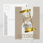 Gouden Art Nouveau Introvert Filosofie citaat Briefkaart (Voorkant / Achterkant)