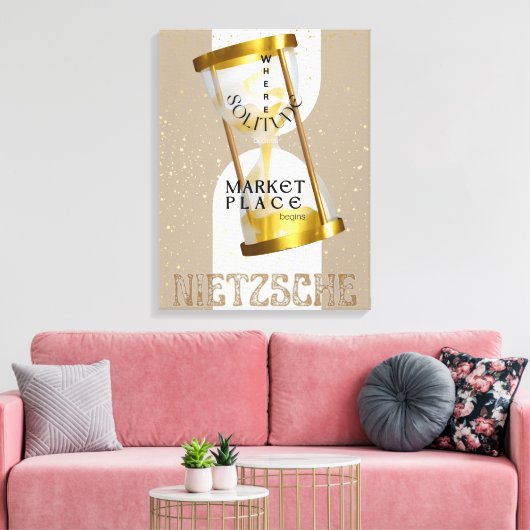 Gouden Art Nouveau Introvert Filosofie citaat Canvas Afdruk (Insitu (Woonkamer))