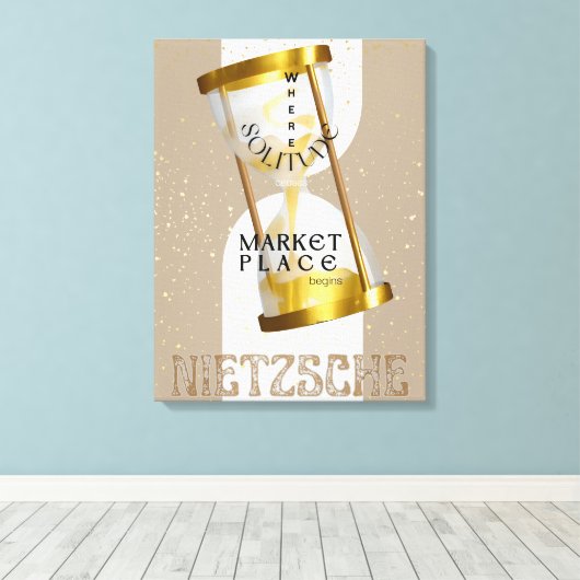 Gouden Art Nouveau Introvert Filosofie citaat Canvas Afdruk (Insitu (Houten vloer))