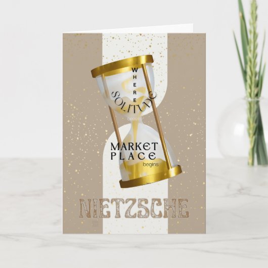 Gouden Art Nouveau Introvert Filosofie citaat Kaart (Voorkant)