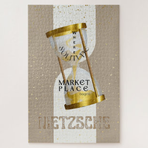 Gouden Art Nouveau Introvert Filosofie citaat Legpuzzel