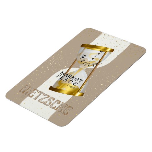 Gouden Art Nouveau Introvert Filosofie citaat Magneet (Linkerzijde)