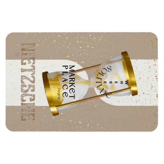 Gouden Art Nouveau Introvert Filosofie citaat Magneet (Horizontaal)