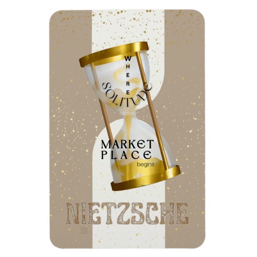 Gouden Art Nouveau Introvert Filosofie citaat Magneet (Verticaal)