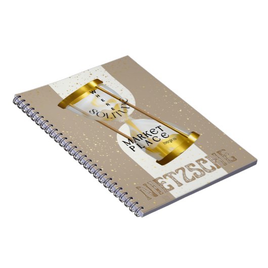 Gouden Art Nouveau Introvert Filosofie citaat Notitieboek (Rechterzijde)