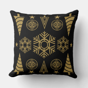 Gouden Art Nouveau Kerstmis Decoratief Kussen