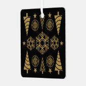 Gouden Art Nouveau Kerstmis Decoratief Metalen Ornament (Voorkant links)