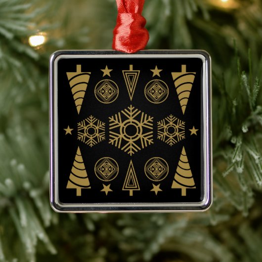 Gouden Art Nouveau Kerstmis Decoratief Metalen Ornament (Boom)