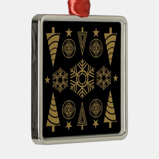 Gouden Art Nouveau Kerstmis Decoratief Metalen Ornament (Rechts)