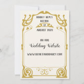 Gouden Art Nouveau Moderne Stijl Huwelijksuitnodig Kaart (Achterkant)