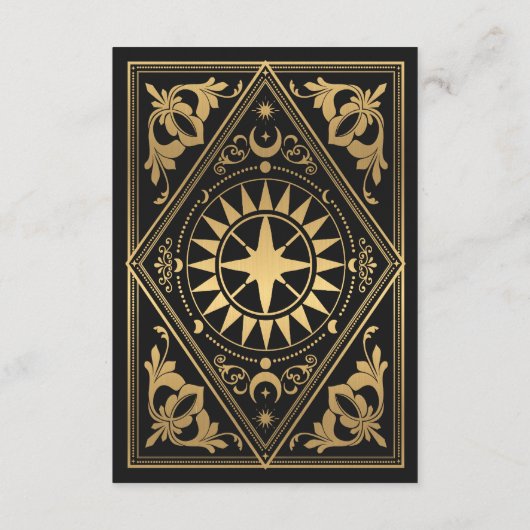 Gouden Art Nouveau Tarot Gotische bruiloft Details Informatiekaartje (Achterkant)