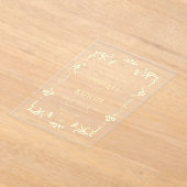 Gouden Art Nouveau Transparante bruiloft Save the  Acryl Uitnodigingen (Laagn)