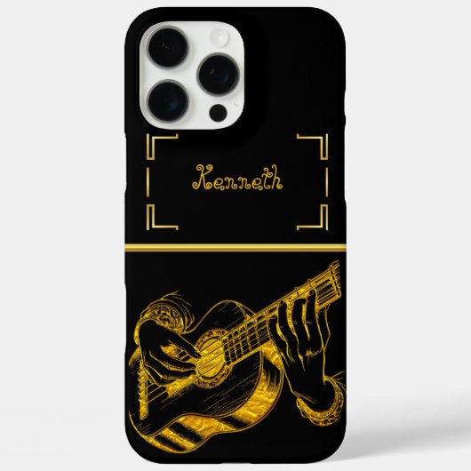 Gouden Artistiek in Guitar Beauty Case-Mate iPhone Case (Achterkant)