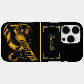 Gouden Artistiek in Guitar Beauty Case-Mate iPhone Case (Achterkant (horizontaal))