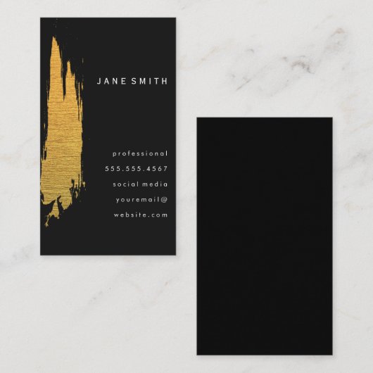 Gouden artistieke Mark Visitekaartje (Voorkant / Achterkant)