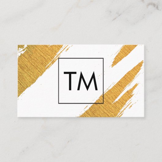 Gouden Artistieke Merken met Black Box Monogram Visitekaartje (Voorkant)