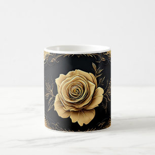 Gouden artistieke rozenontwerp met sierlijke detai koffiemok