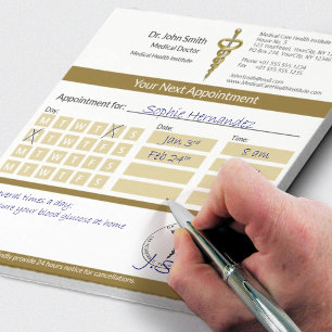 Gouden Asclepius Classy Noble Medische Afspraak Notitieblok