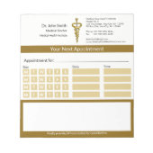 Gouden Asclepius Classy Noble Medische Afspraak Notitieblok (Voorkant)