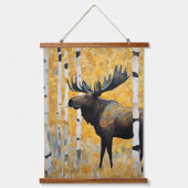 Gouden Aspen Art Nouveau Dieren Hangend Wandkleed (Voorkant)