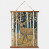 Gouden Aspen Art Nouveau Dieren Hangend Wandkleed (Voorkant 2)