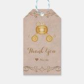 Gouden Assepoester Pompoen Carriage Party Favor Cadeaulabel (Voorkant)