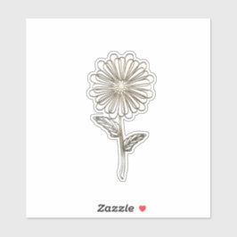 Gouden Aster Bloem Sticker