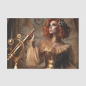 Gouden Astronoom Steampunk Victoriaans Decoupage Tissuepapier (Voorkant)