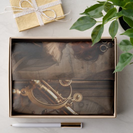 Gouden Astronoom Steampunk Victoriaans Decoupage Tissuepapier (Geschenk)