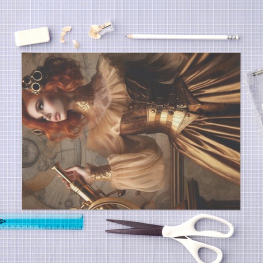 Gouden Astronoom Steampunk Victoriaans Decoupage Tissuepapier (Craft)