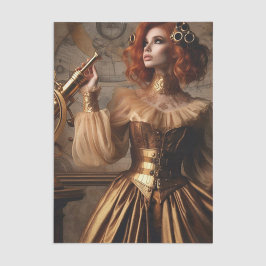 Gouden Astronoom Steampunk Victoriaans Decoupage Tissuepapier