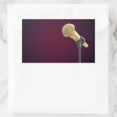 Gouden audio microfoon rechthoekige sticker (Tas)
