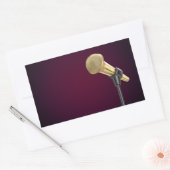 Gouden audio microfoon rechthoekige sticker (Envelop)