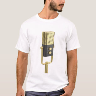 Gouden audio microfoon t-shirt