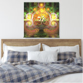Gouden Aum Dromen Canvas Afdruk (Insitu (Slaapkamer))