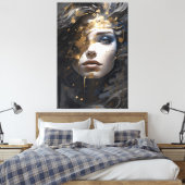 Gouden Aura Canvas Afdruk (Insitu (Slaapkamer))
