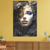 Gouden Aura Canvas Afdruk (Insitu (Woonkamer))