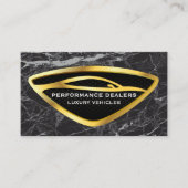 Gouden Auto Logo | Black Marble Luxury Visitekaartje (Voorkant)