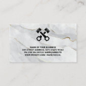 Gouden Auto | Marmeren Achtergrond Visitekaartje (Achterkant)